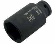 WARYŃSKI Dugi šesterokutni udarni ključ 1/2". 32 mm. CRMO. DIN 3129